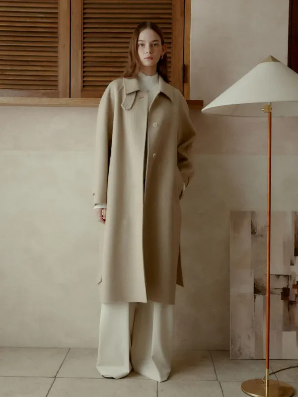 [2nd] BERN Classic Wool Handmade Balmacaan Coat_Classic Beige