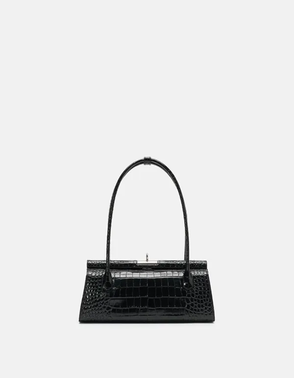 Como Bag - Black (Croc Embossed)