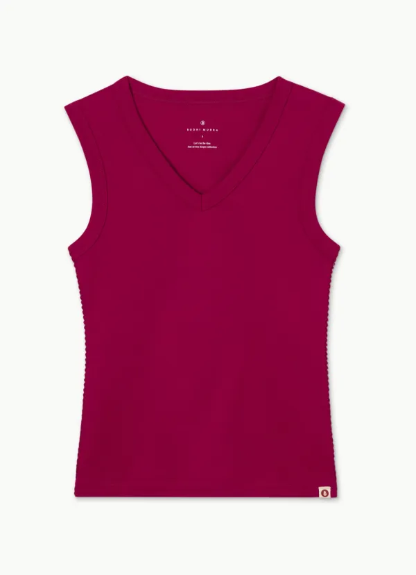 Essential V sleeveless_Persian Red