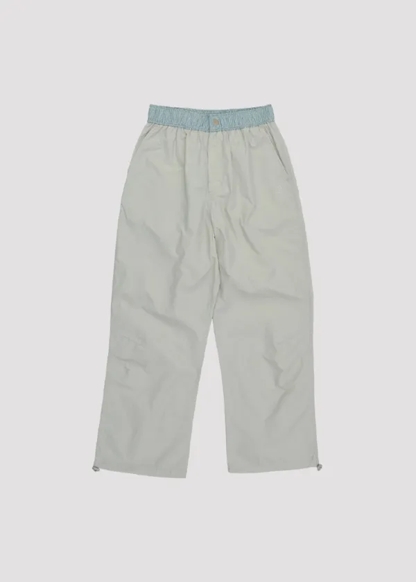 NYLON STRING PANTS LOVE MINT GREY