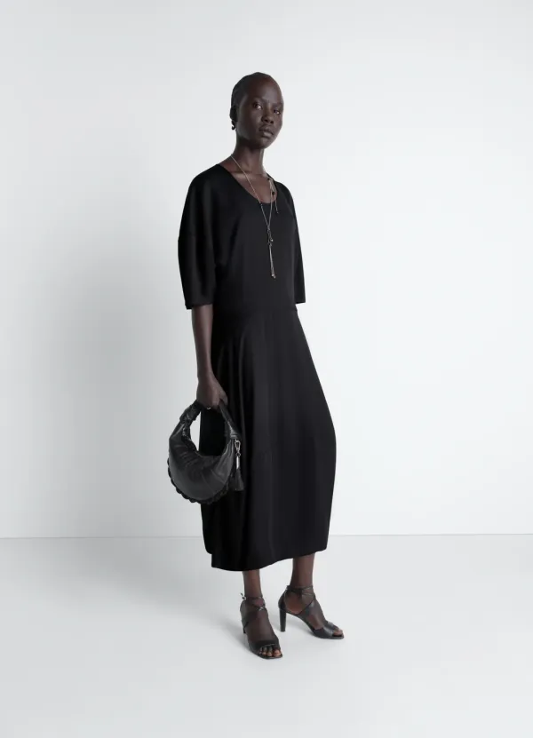 BALLOON DRESS IN CREPE DE CHINE VISCOSE