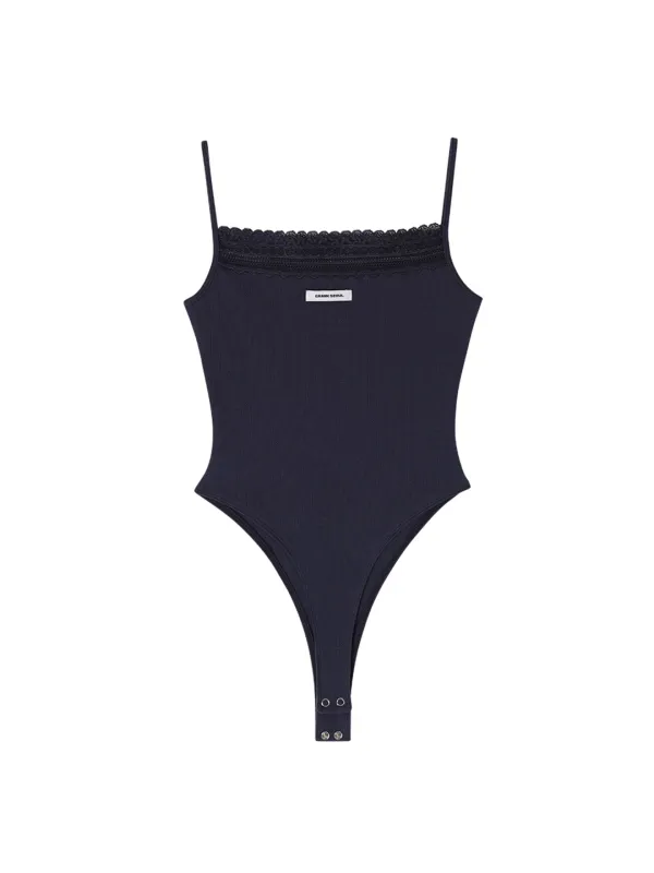 LACE SLEEVELESS BODYSUIT_NAVY