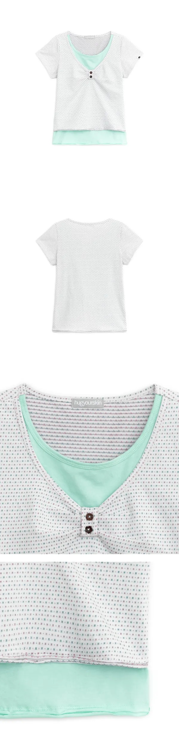 Layered henry neck top (White)