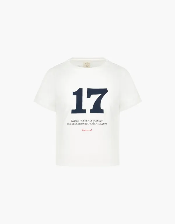 no.17 graphic slim t-shirt - ivory