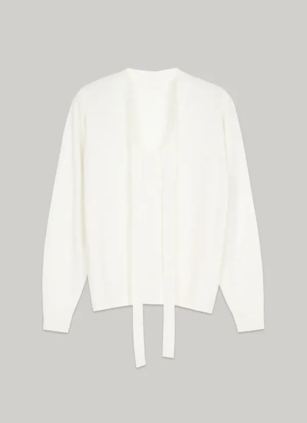 comos 1347 tie v-neck knit (ivory)