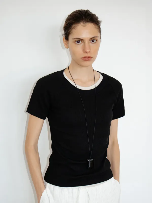 TIR U-NECK RIBBED TOP_BLACK