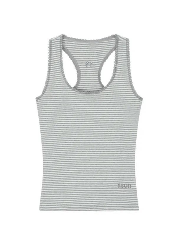RIPPLE STRIPE SLEEVELESS / GRAY