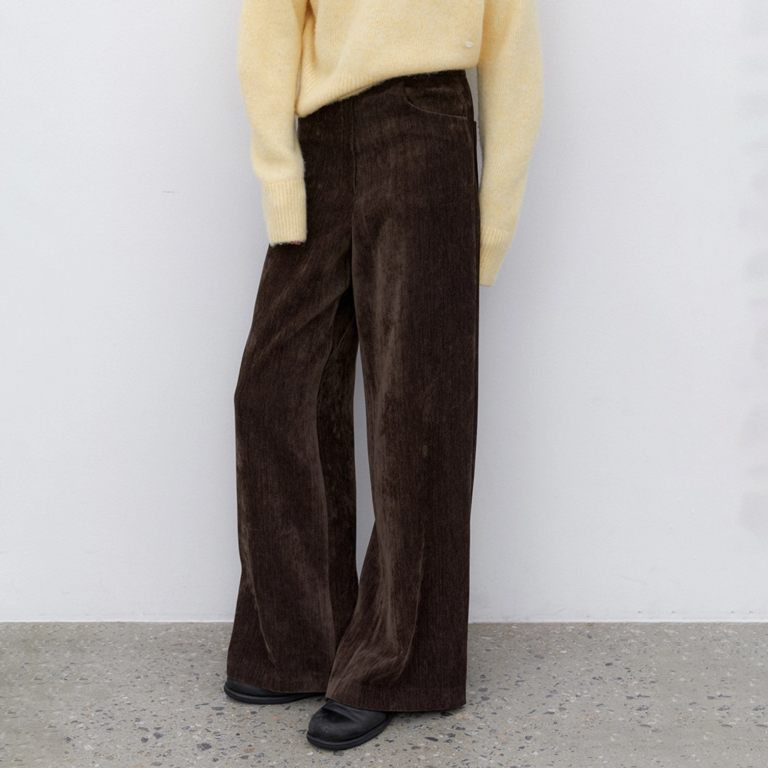 아뜰리에 나인 (PT-5715)HIGH WAIST VELVET SEMI WIDE PANTS 상품 이미지 1