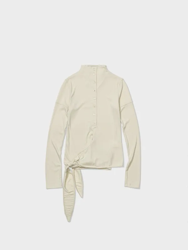 Button Up Wrap T-Shirt_Cream