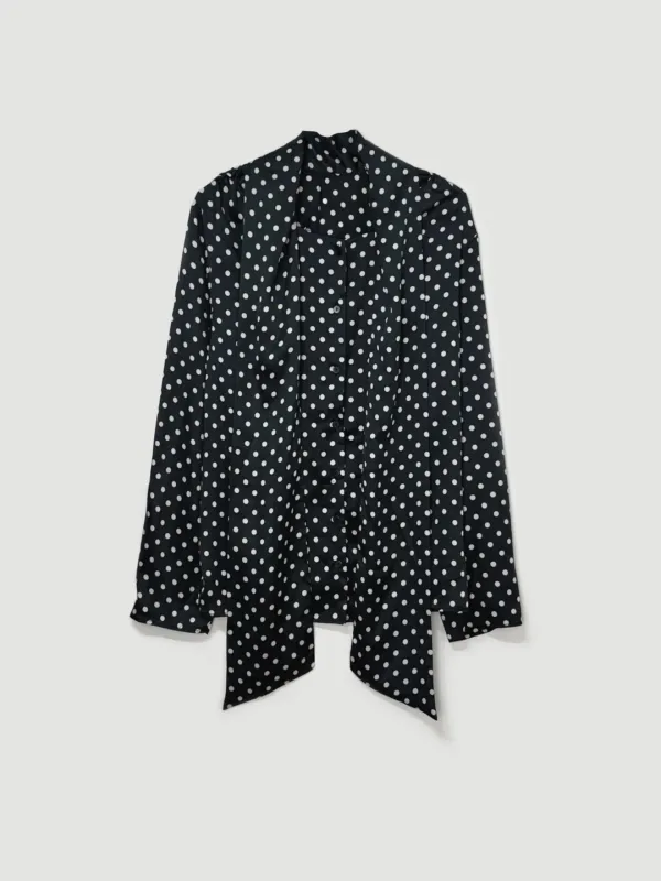 Dot scarf blouse (블랙)