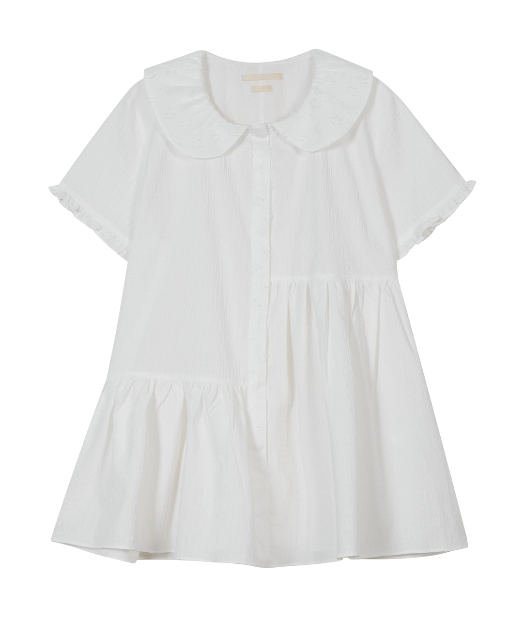 타입서비스 [10차] Textured Collar Top [White] 상품 이미지 1