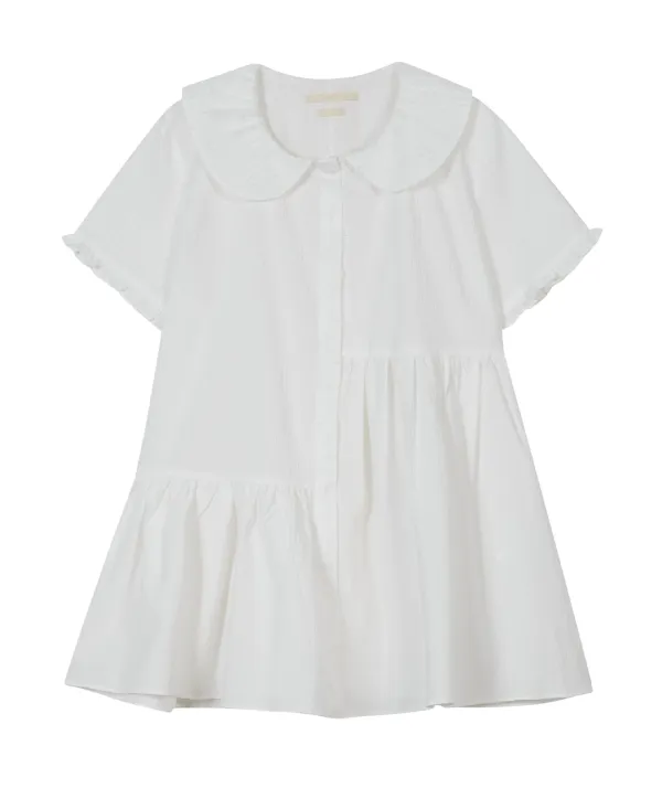 [10차] Textured Collar Top [White]