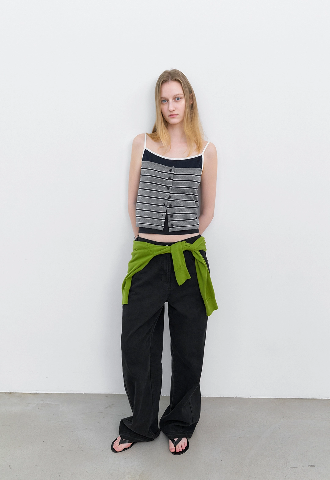 아뜰리에 나인 (T-7260)STRIPE BUISTIER BUILT-IN KNIT TANK TOP 상품 이미지 3