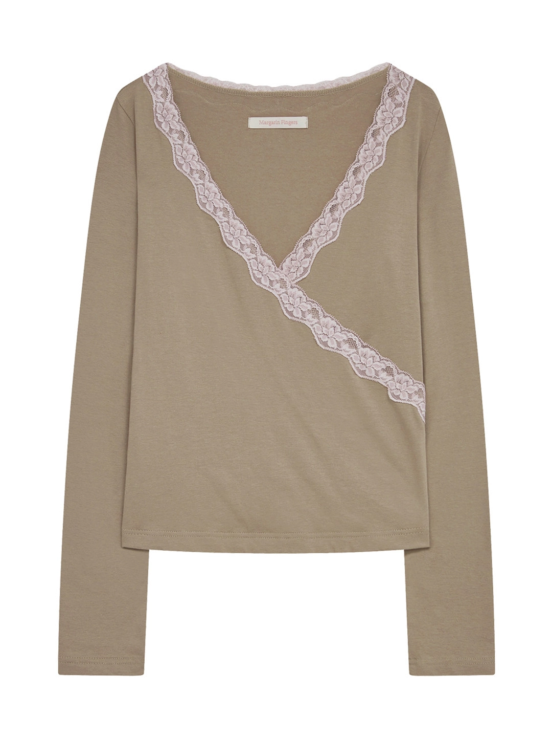 마가린핑거스 [리오더] V-NECK WRAP T-SHIRT (BROWN) 상품 이미지 2