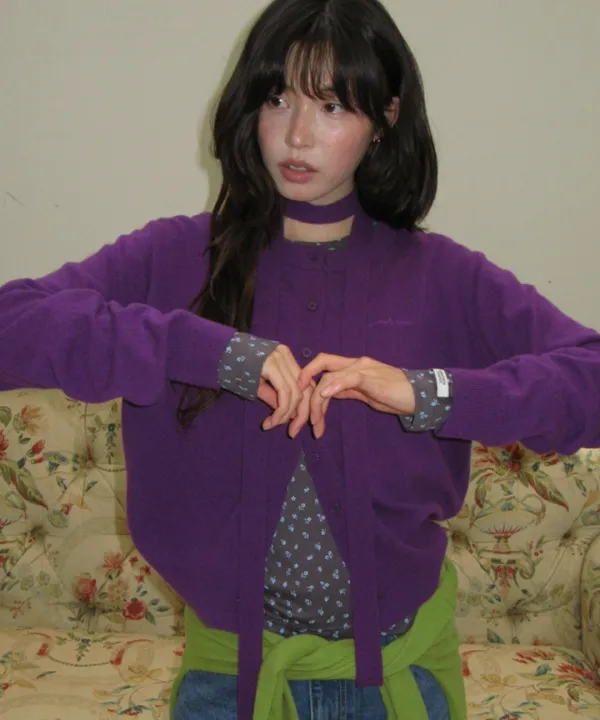 [10/8 순차배송] BASIC WOOL ARCHIVE CARDIGAN PURPLE