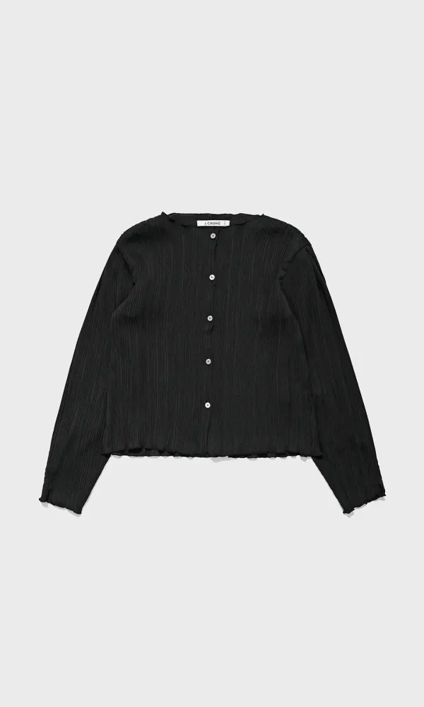 Ziggle Pleats Cardi-blouse_Black (3차 리오더)