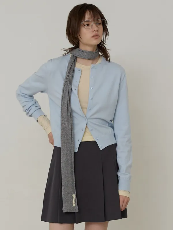 로고라벨 소프트 울텐셀 롱 머플러_MELANGE GREY