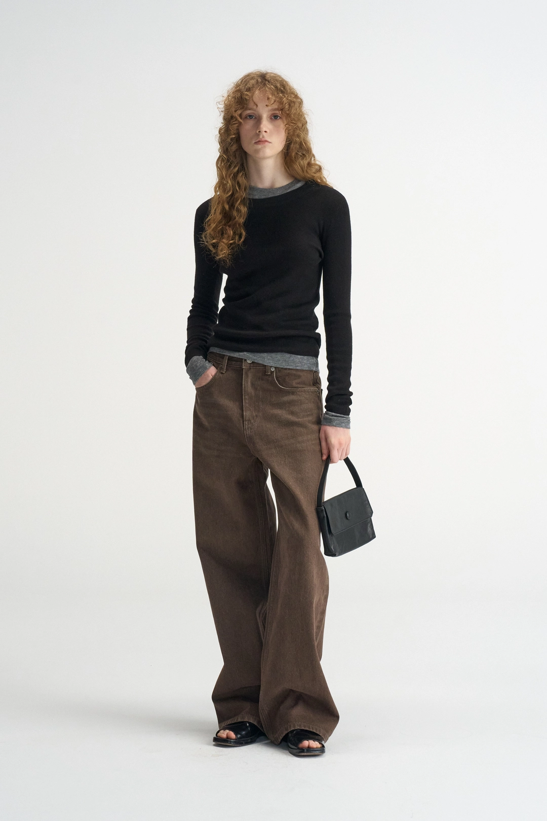 레이스 Button Flap Bag_Black 상품 이미지 1
