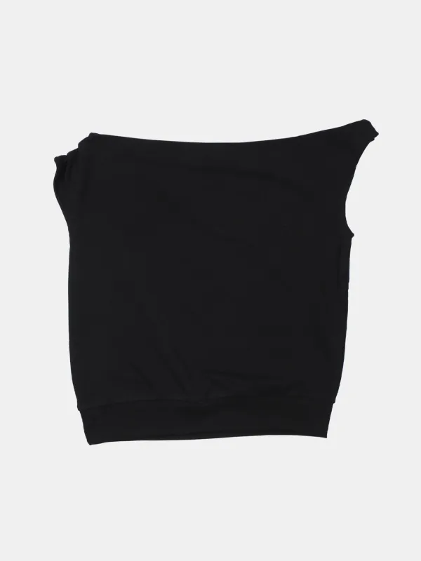 slip down off shoulder top (black)