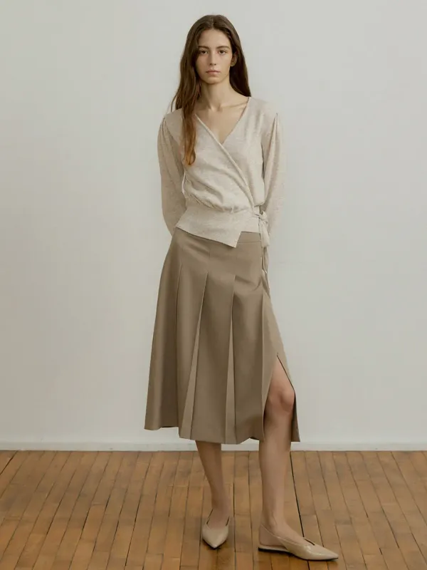 WRAP SLEEVE KNIT_2COLOR