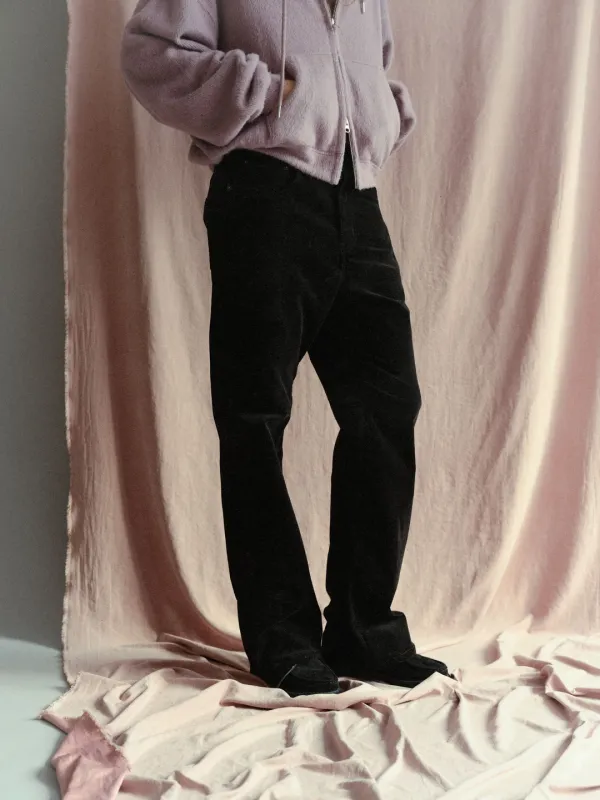 Velveteen Flare Jeans ( black)