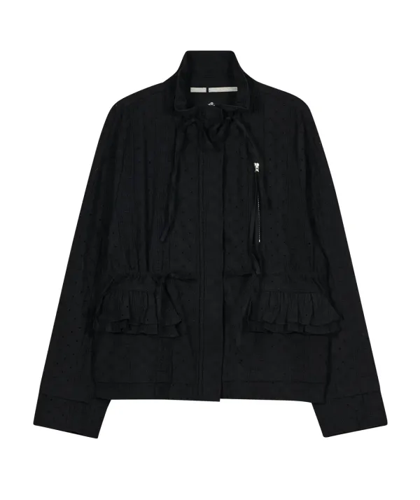 String Trimmed Lace Jacket [Black]