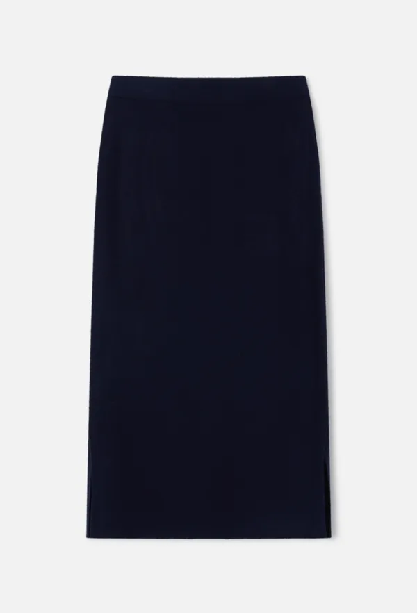 Cashmere Pocket Knit Skirt (Navy)