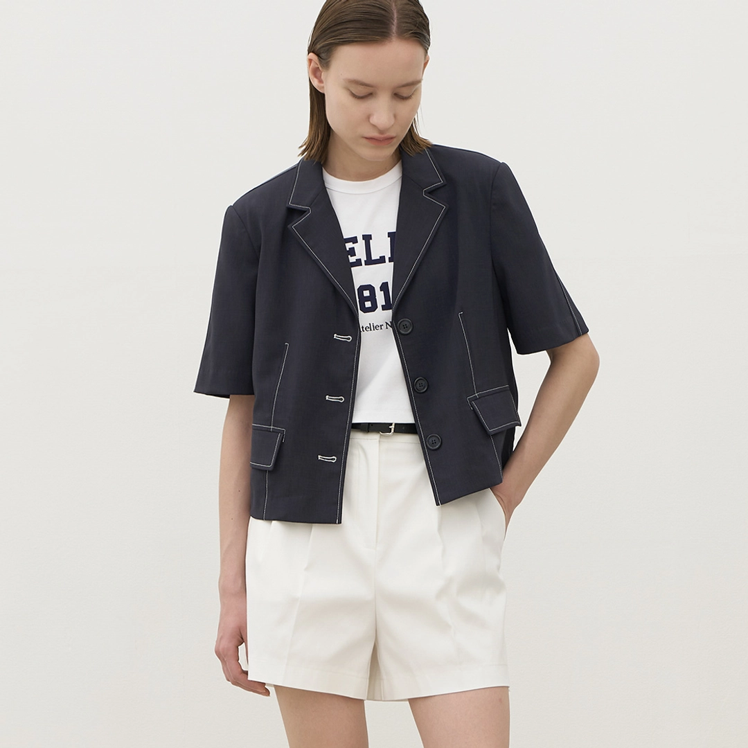 아뜰리에 나인 (JK-2935)ZENA STITCH SHORT JACKET 상품 이미지 1