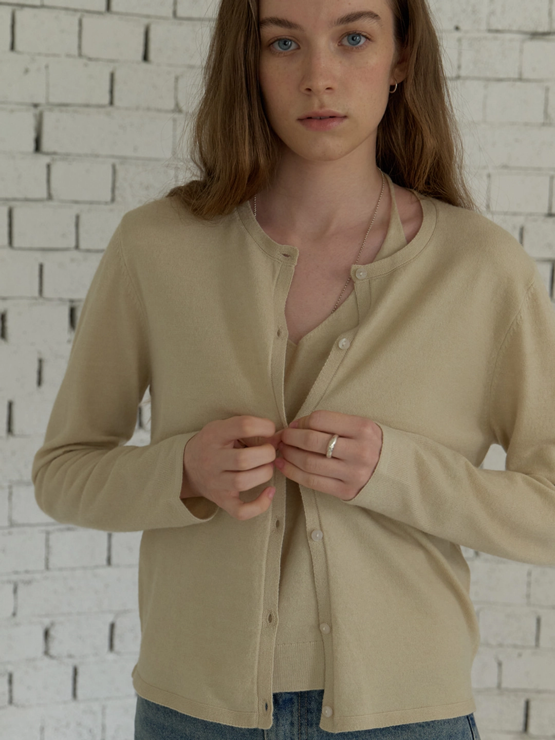 어몽 A 2-WAY CARDIGAN SET_LIGHT BEIGE 상품 이미지 3
