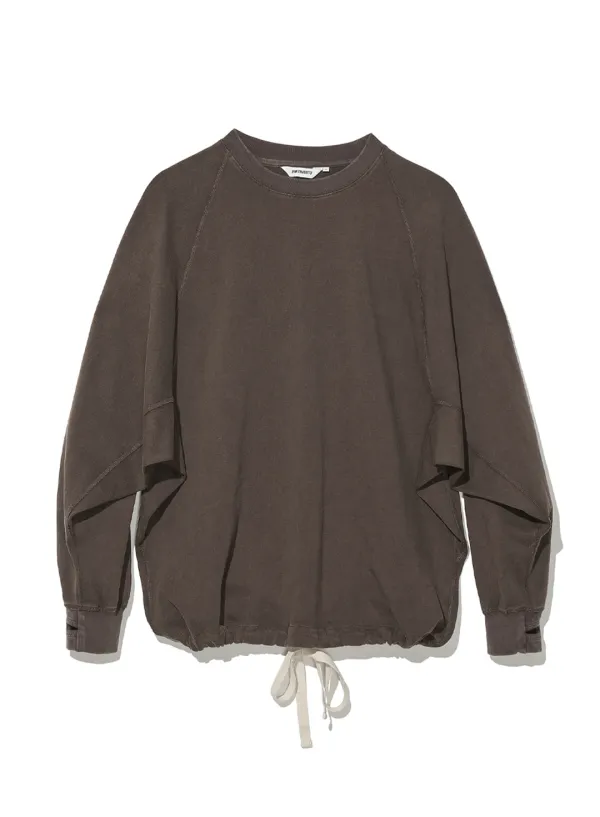 Dolman Drawstring Long Sleeve_Brown