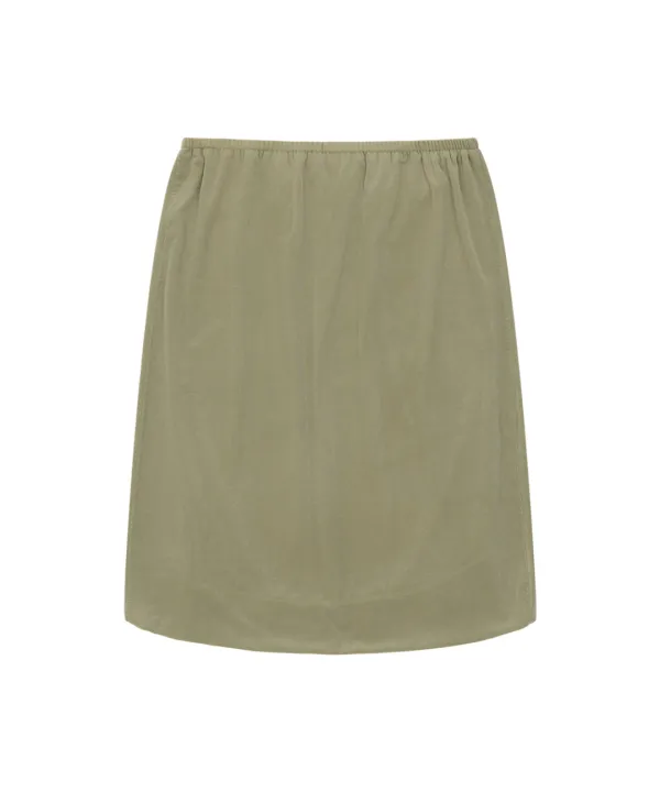 P3330 벨루어 미디 스커트_Olive green