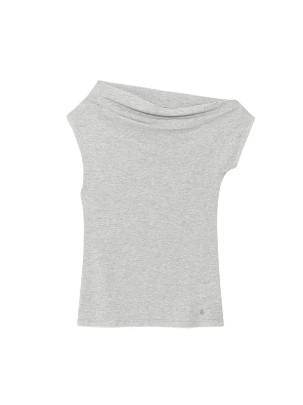 TILT DRAPE TOP (MELANGE GRAY)