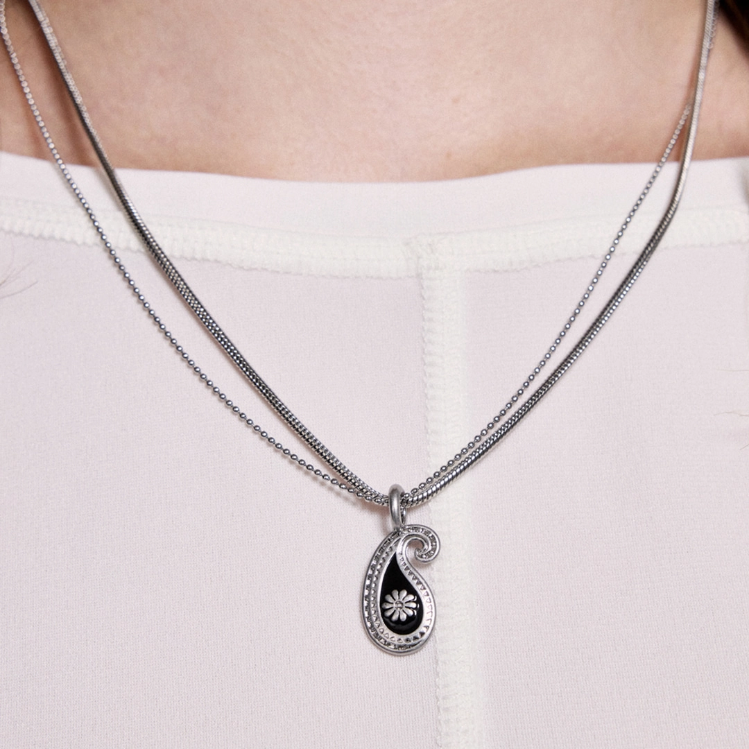 엔프프 ethos silver necklace-black 상품 이미지 1
