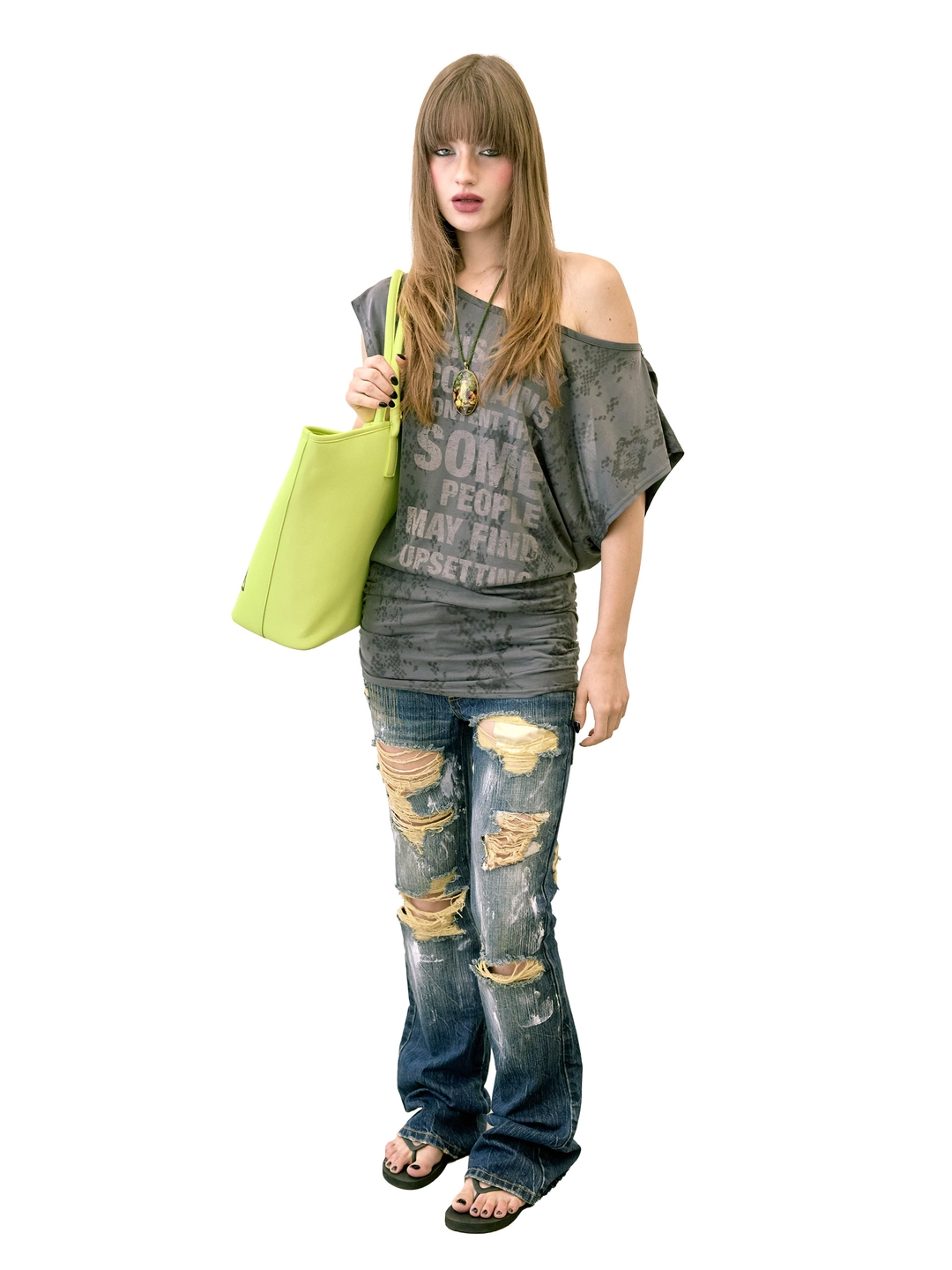 스컬프터 Distressed Bootcut Jeans Mid Blue 상품 이미지 2