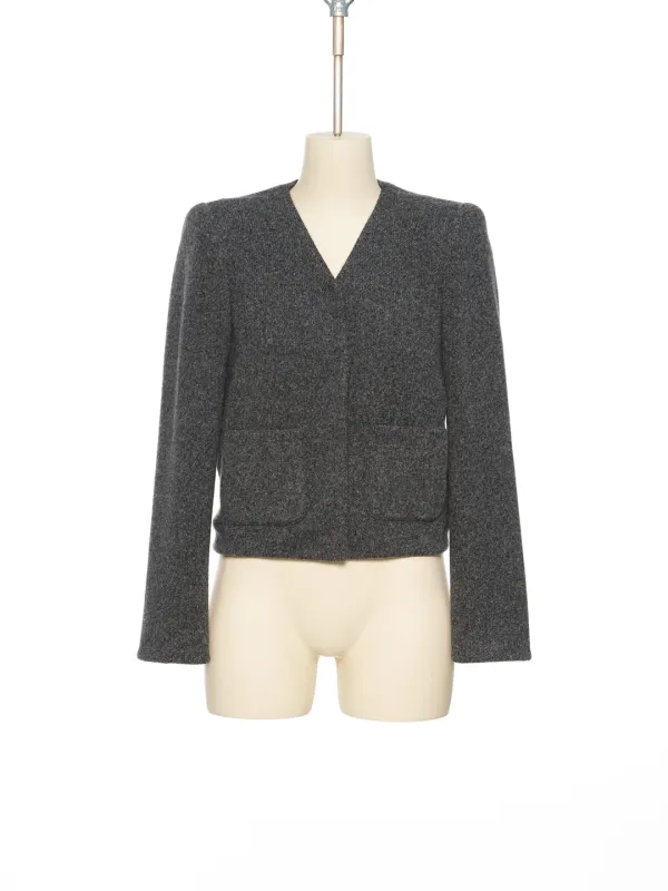 FW25 DARK GRAY CURVY SHOULDER KNITJACKET