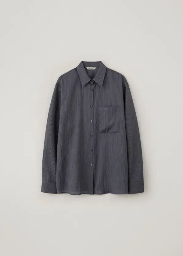 Parallel stripe shirt (deep navy)
