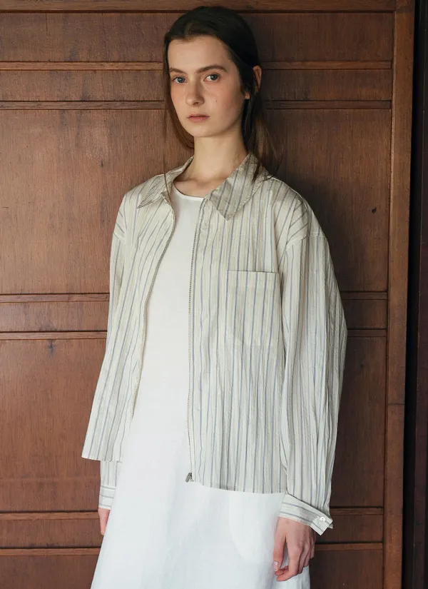 Pons Stripe Zip-up (Stripe Blue)