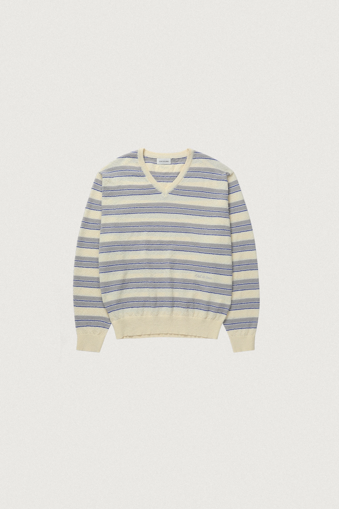샤드라마 CREAMY STRIPE V-NECK KNIT [BUTTER] 상품 이미지 1