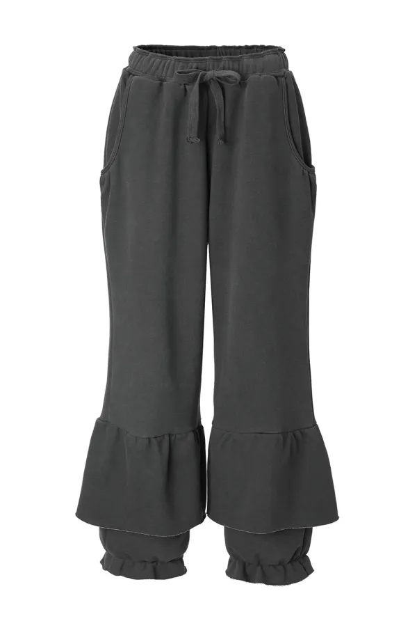 Frill sweat pants