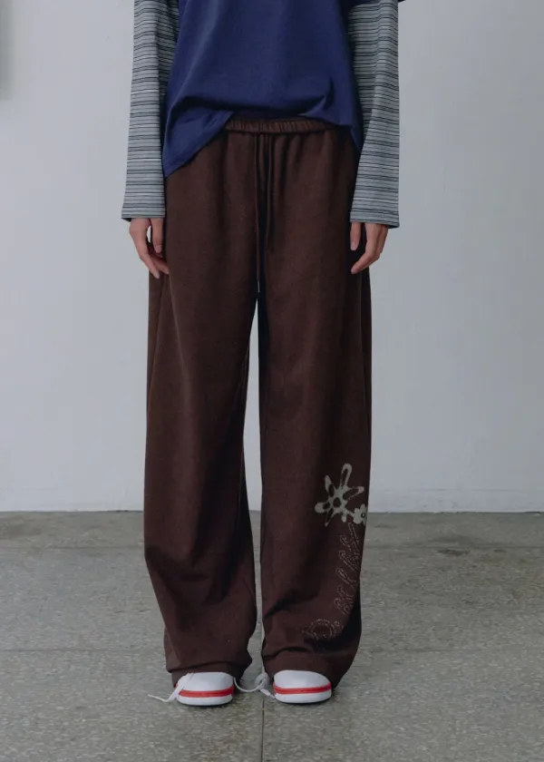[10/13 예약배송] Flower Sweatpants_Brown