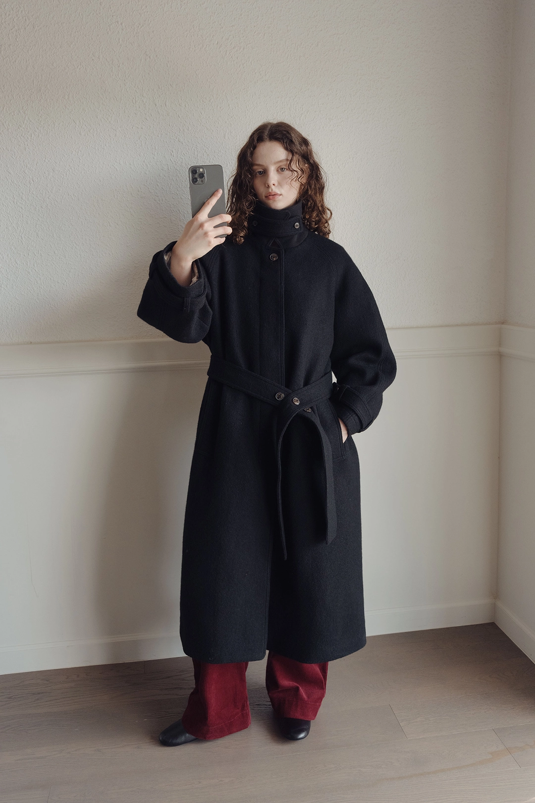 샤드라마 MELLOW WOOL BALMACAAN COAT [BLACK] 상품 이미지 2