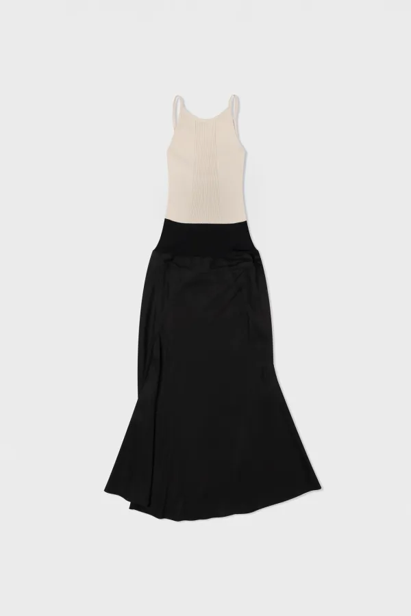 Contrast Mermaid Dress_Black