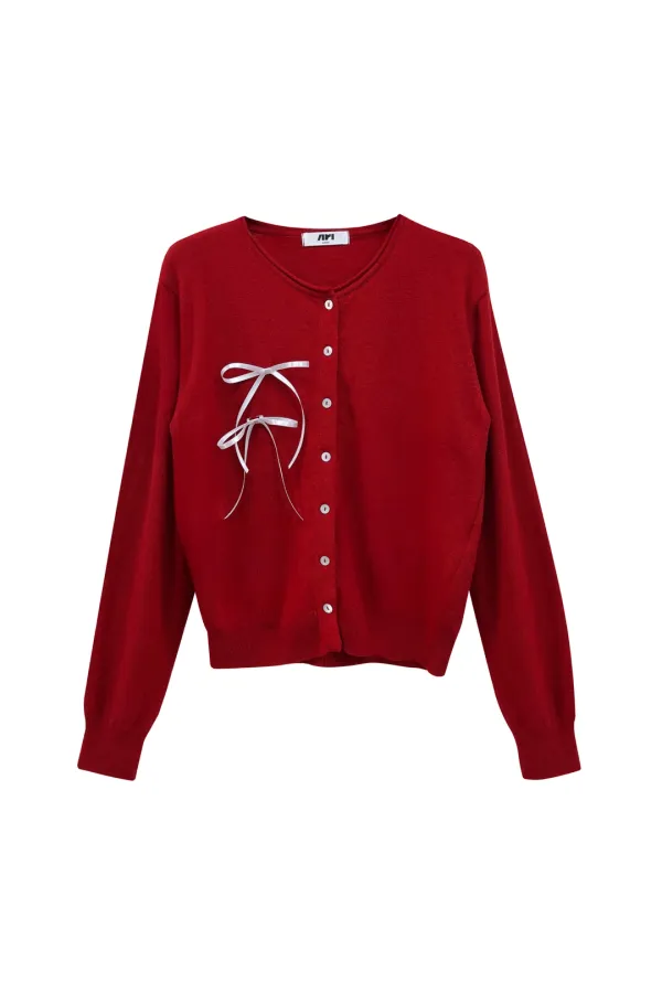 EIRIN WOOL CARDIGAN / RED