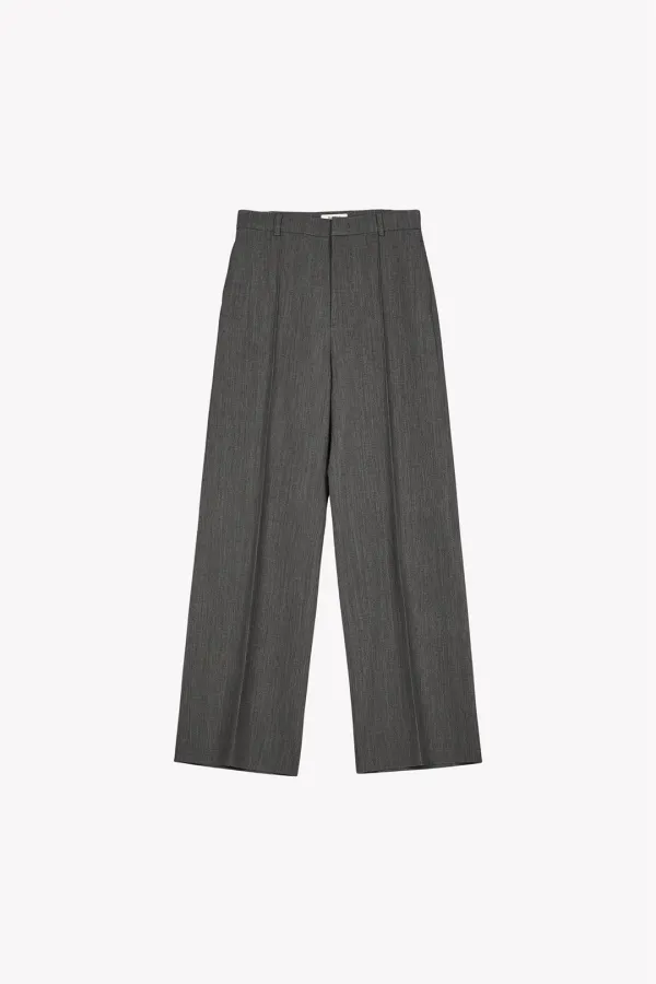[Exclusive] Duma Wool Pintuck Slacks (Gray)