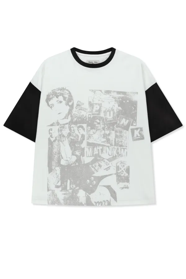 MATIN PUNK GRAFFITI TOP FOR MEN IN WHITE
