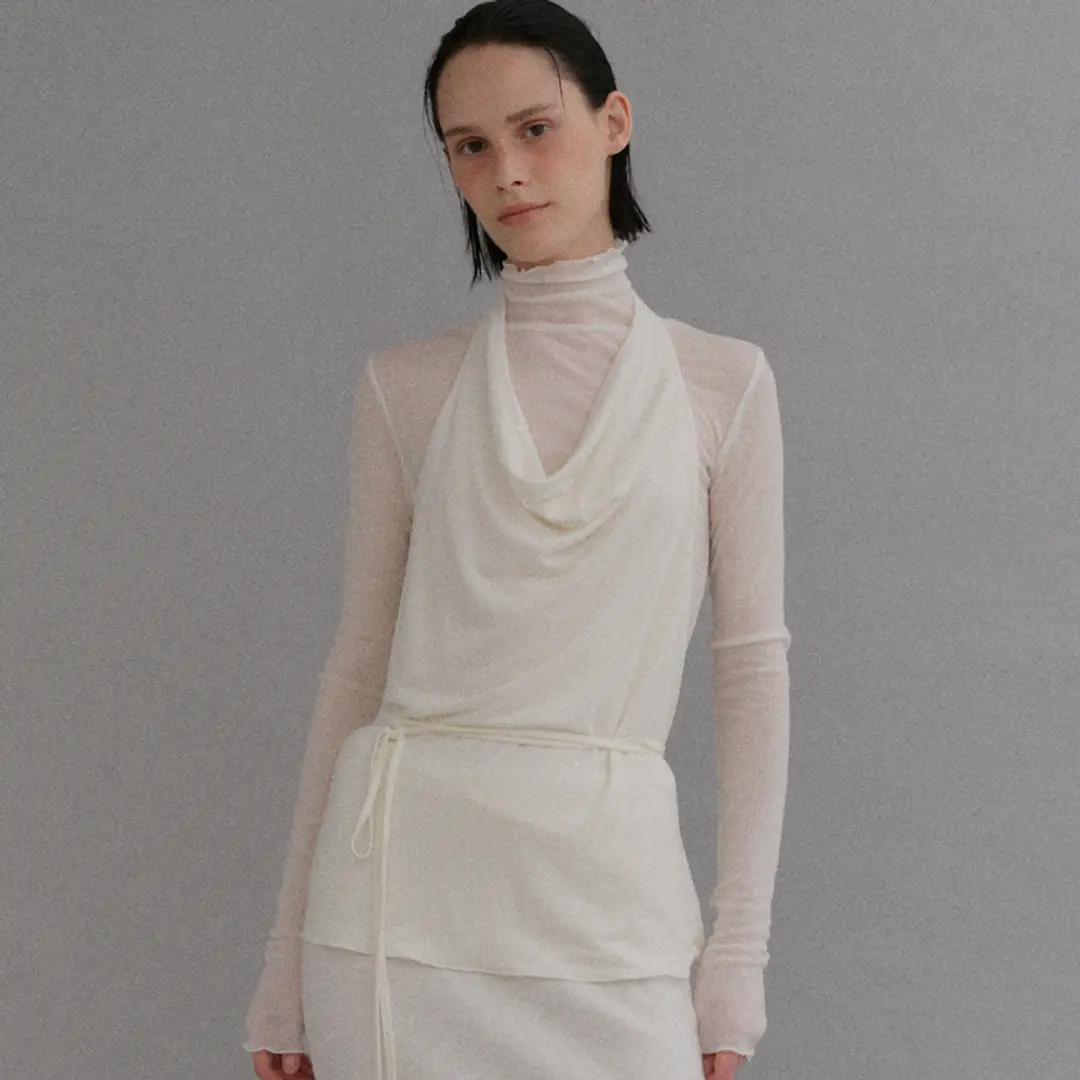 베이오드 Classic layered frill turtleneck top_ivory 상품 이미지 2