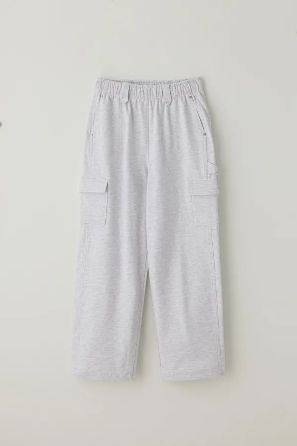 T/T Multi pocket track pants (melange white)