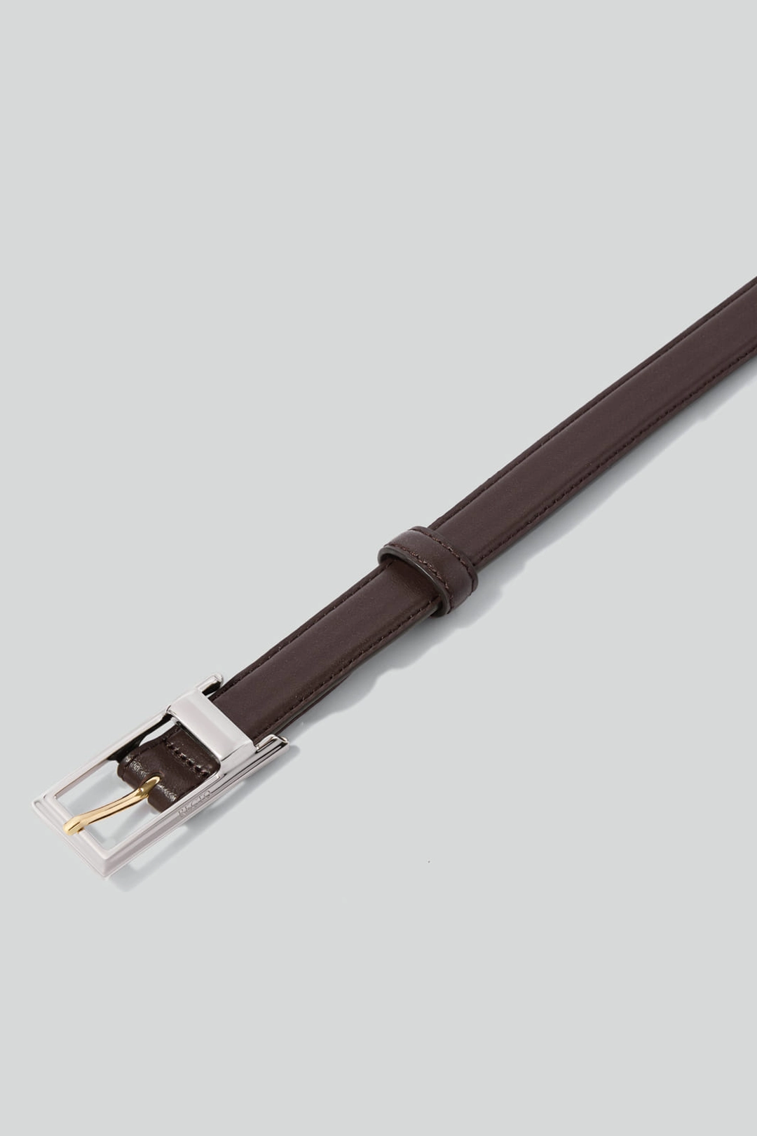 렉토 CONTRAST SIGNATURE SQUARE BUCKLE BELT (VINTAGE BROWN) 상품 이미지 3