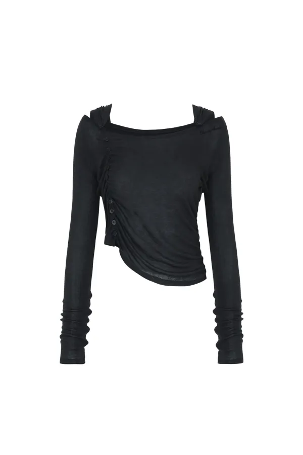 SHADOW HOODIE TOP charcoal