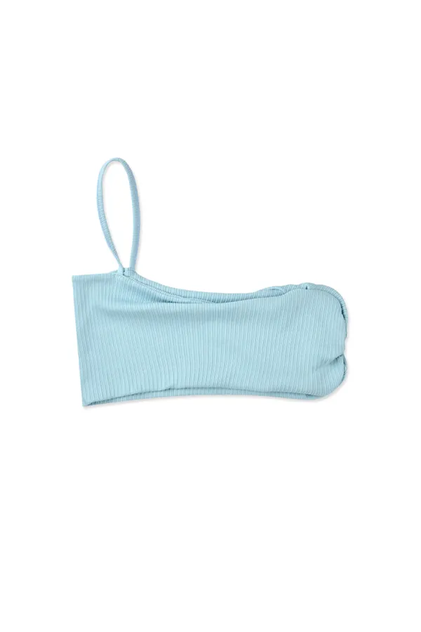 Shirring Unbalance top_blue
